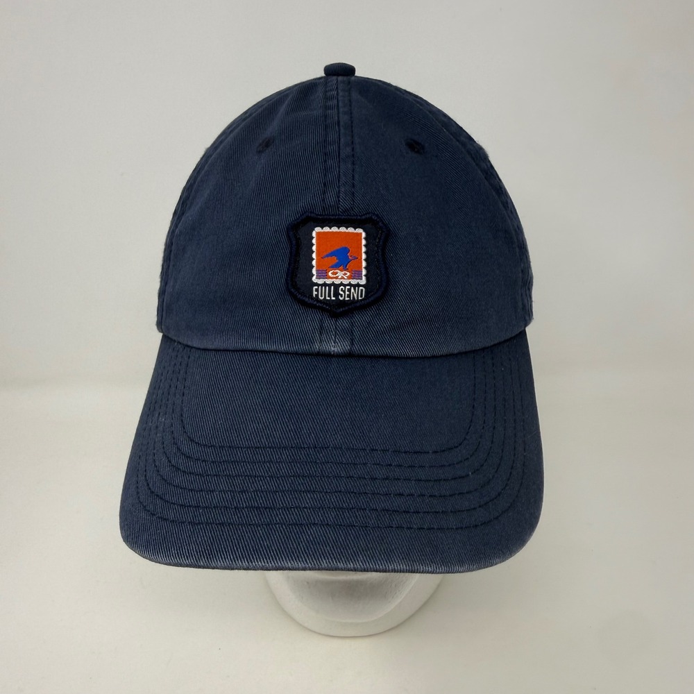 Outdoor Research Jockey Trad Dad Hat Full Send Stamp Patch Navy Blue Strapback